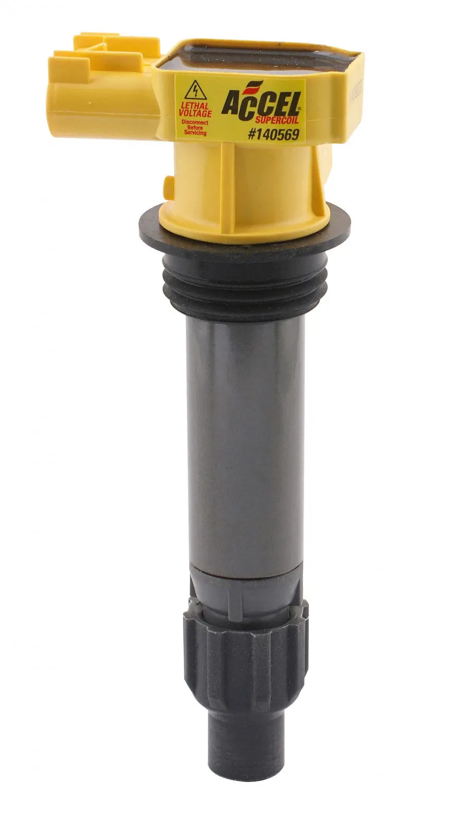 Accel Ignition Coil Super Coil Series 2007-2019 Gm/Saab/Suzuki 2.8L/3.2L/3.6L V6 Engines, Yellow, Individual 1