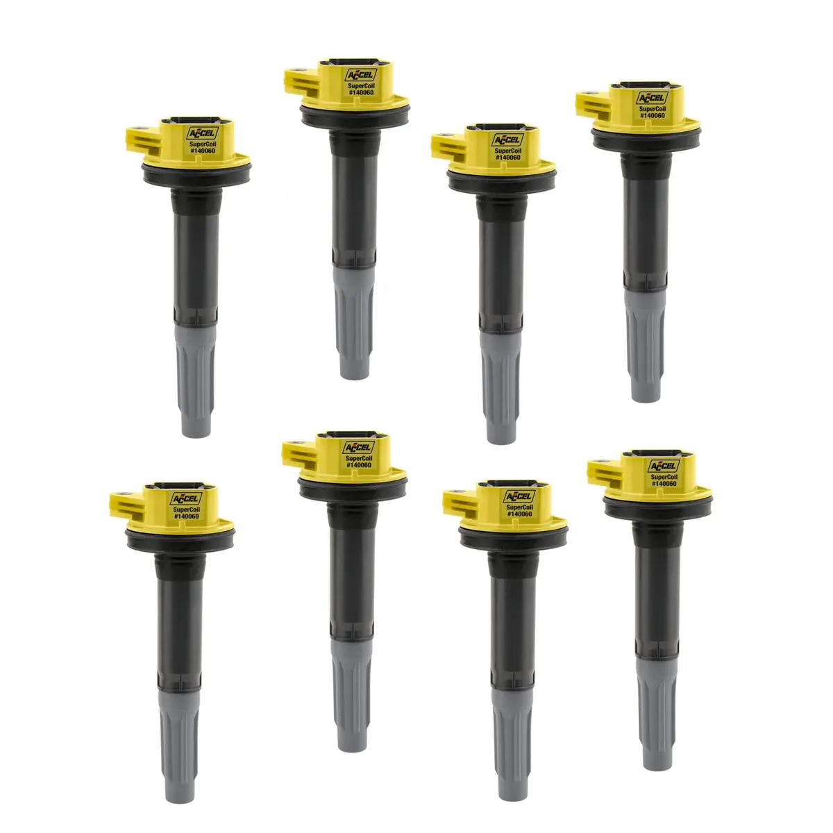 Accel Ignition Coils Super Coil Series 2011-2016 Ford 5.0L Coyote Engines, Yellow, 8-Pack 1