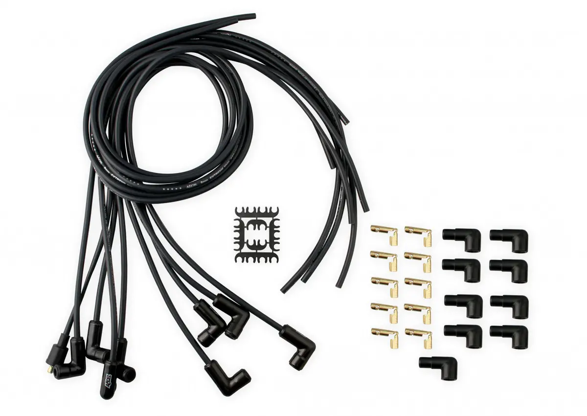 Accel Spark Plug Wire Set - Universal - 90 Deg Black Ceramic Boots 1