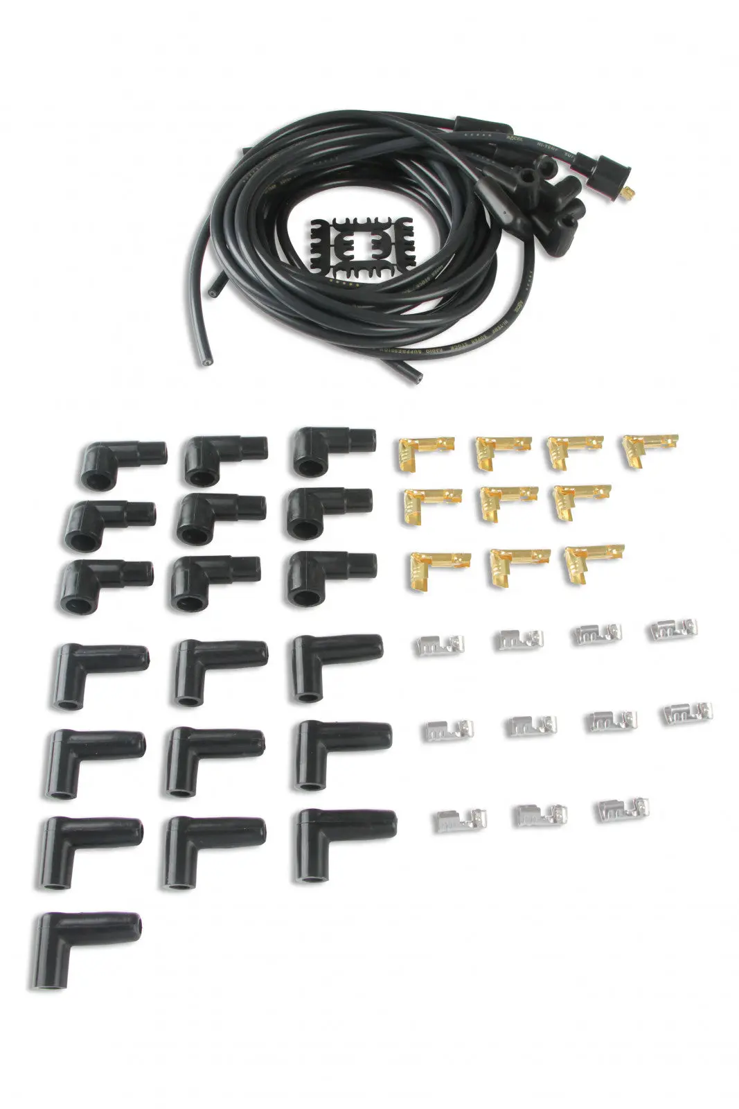 Accel Spark Plug Wire Set- 8Mm - Black Wire With Black 90 Deg Boots 1