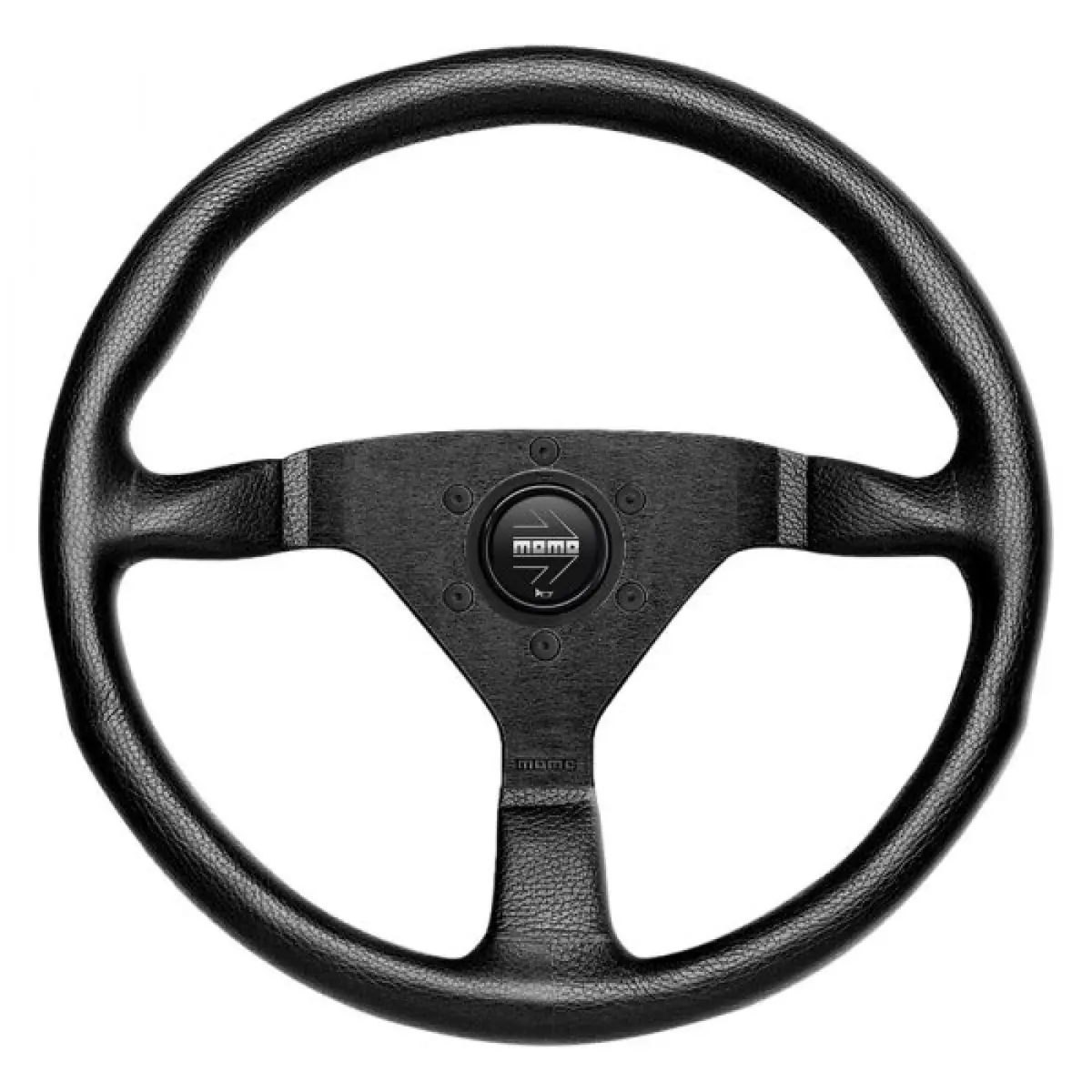 Momo 3-Spoke Monte Carlo Series Black Leather Steering Wheel 350Mm With Black Stitch 1