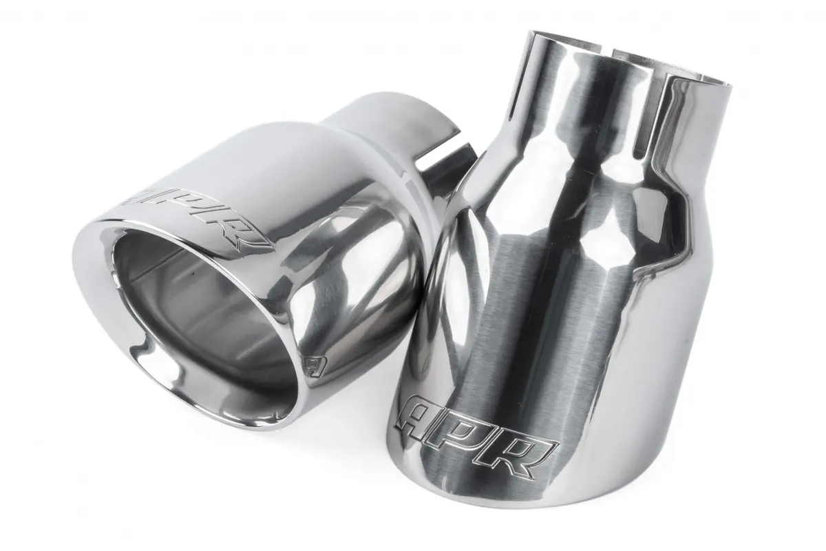 Apr Double-Walled 3.5" Slash-Cut Tips (Polished Silver) - Set Of 2 1