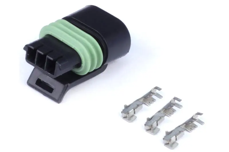 Haltech Plug And Pins Only - Delphi 3 Pin Single Row Flat Coil Connector 1