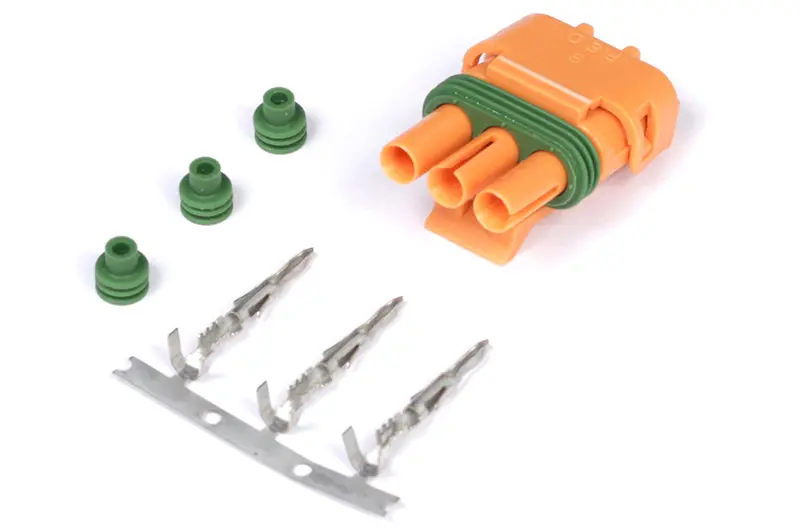 Haltech Plug And Pins Only - Delco Weather Pack 3 Pin Gm Style Map Sensor Connector - Orange 1