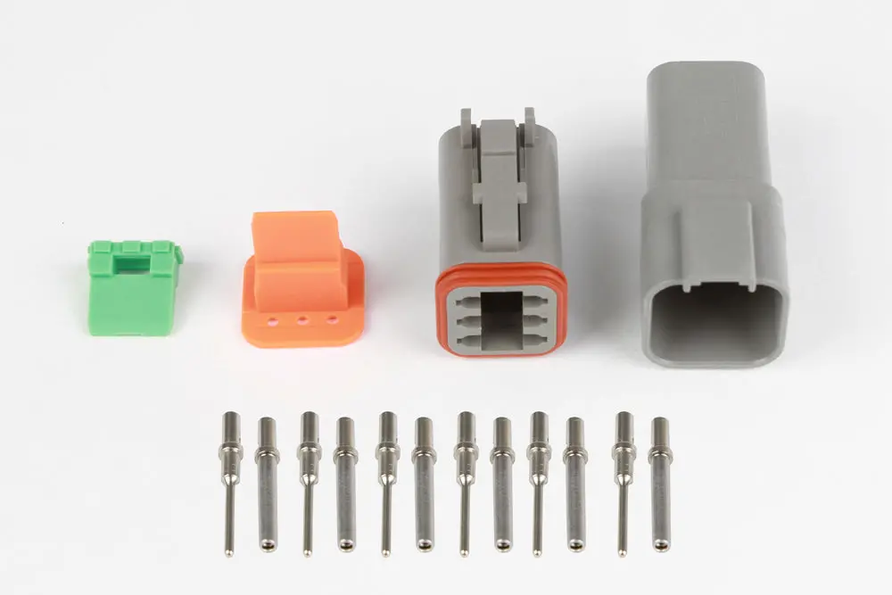 Haltech Plug And Pins Only - Matching Set Of Deutsch Dt-6 Connectors (Dt06-6S + Dt04-6P) - (13 Amp) 1