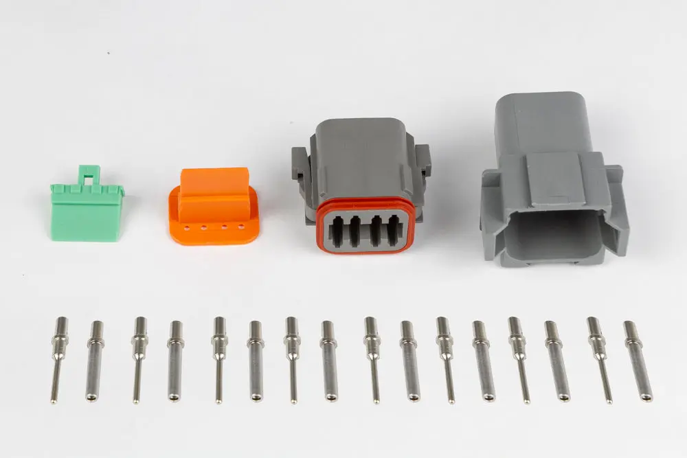 Haltech Plug And Pins Only - Matching Set Of Deutsch Dt-8 Connectors (Dt06-8S + Dt04-8P) - (13 Amp) 1