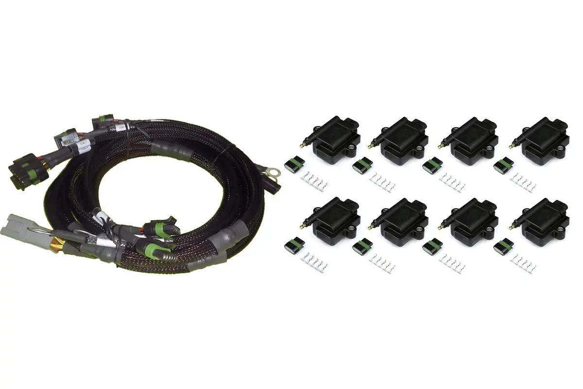 Haltech V8 Ford Small/Big Block 8 X Individual High Output Ign-1A Inductive Coil And Harness Kit 1