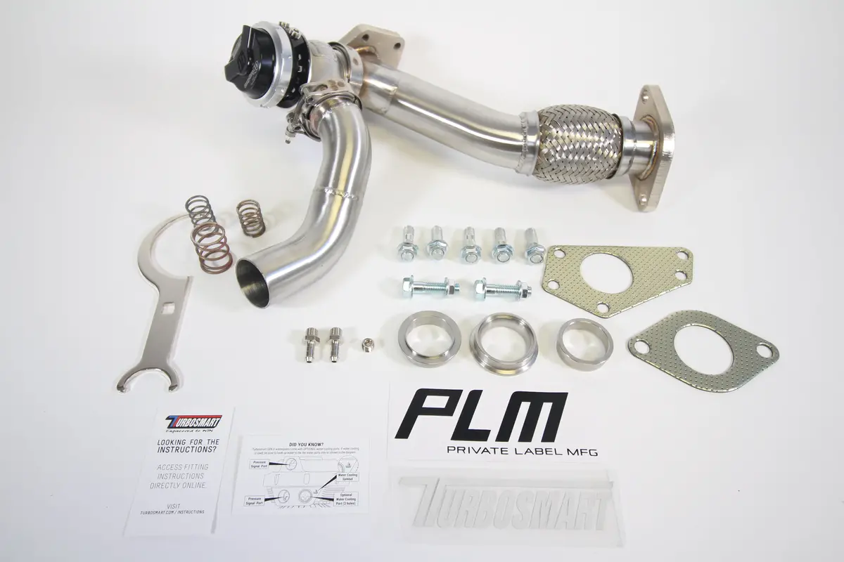 Plm Power Driven Subaru 3-Bolt Ewg Up Pipe With Turbosmart Wg40 Gen V Wastegate (Black) 1