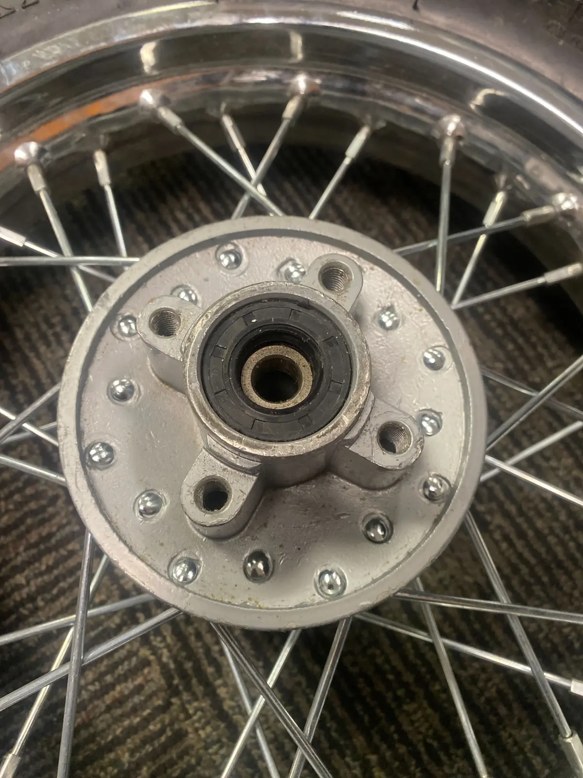 12" (3.00-12) Rear Rim & Tire Wheel Assembly For Dirt Bikes With Disc Brakes (Version 1) (Blemished) 2