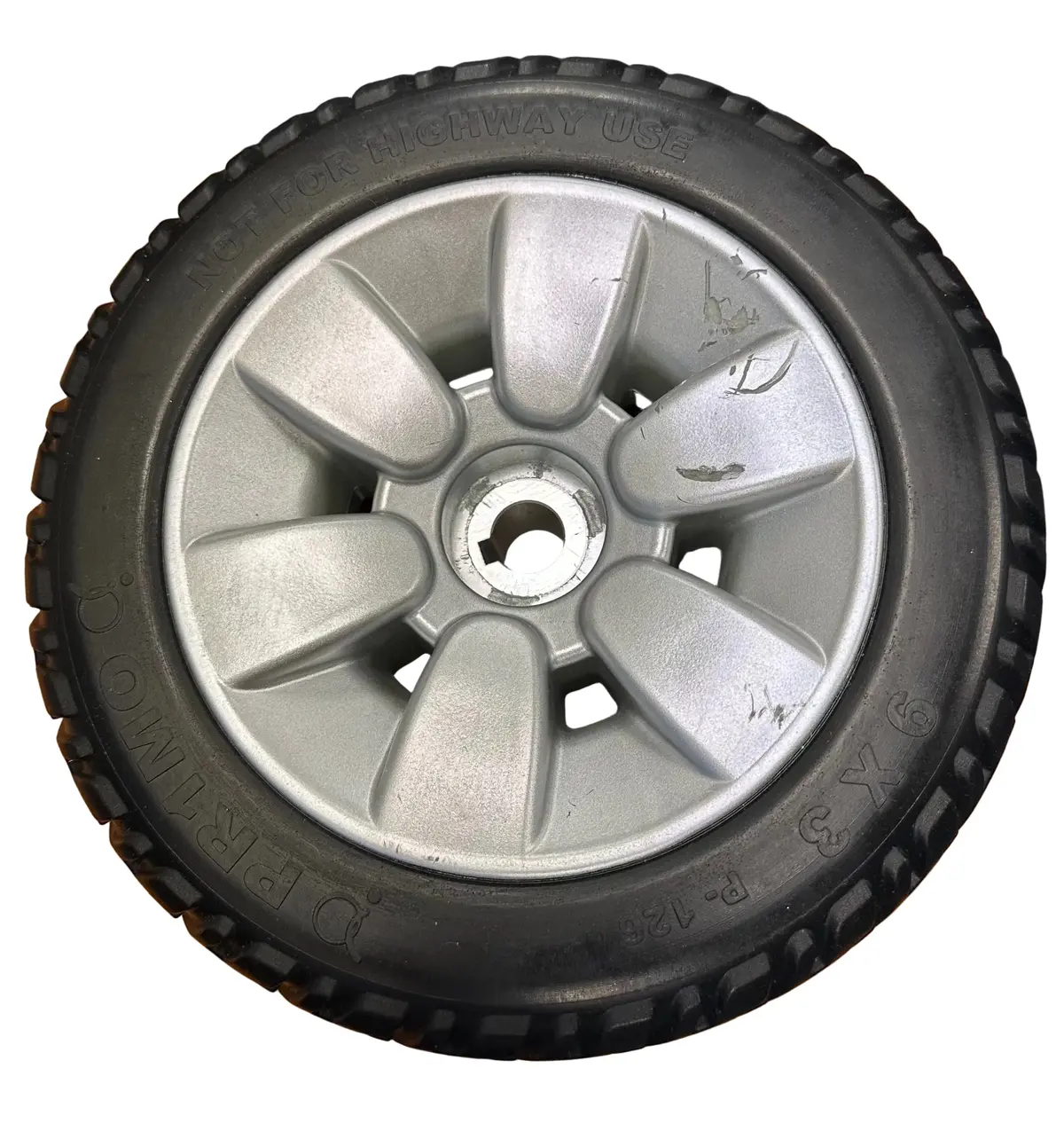 9"X3" (2.80/2.50-4) Flat-Free Drive Wheel Assembly With Silver Rim & Black Tire For Jazzy Select Elite & Pride Tss 300 (Whlasmb2017) (Blemished) 1