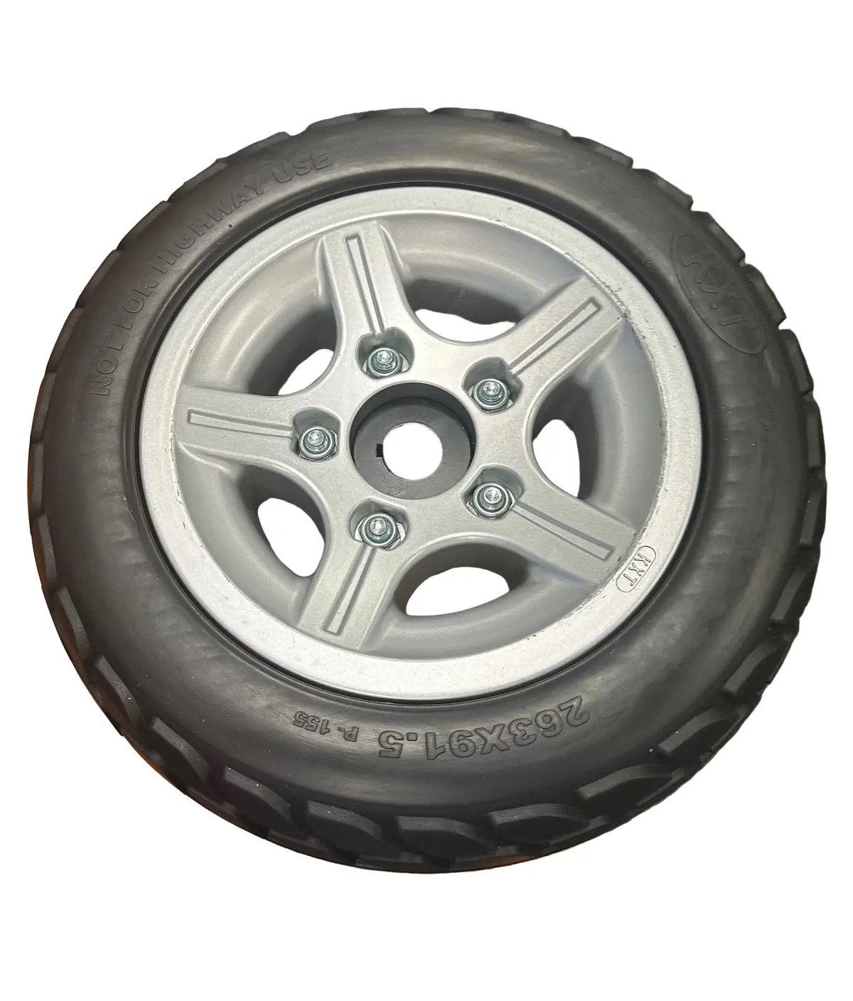 Rear Wheel Assembly With Black Flat-Free Tire And Aluminum 2 Piece Rim For Pride Victory 10, Victory Es 10, & Victory Sport (Whlasmb1784) (Blemished) 1