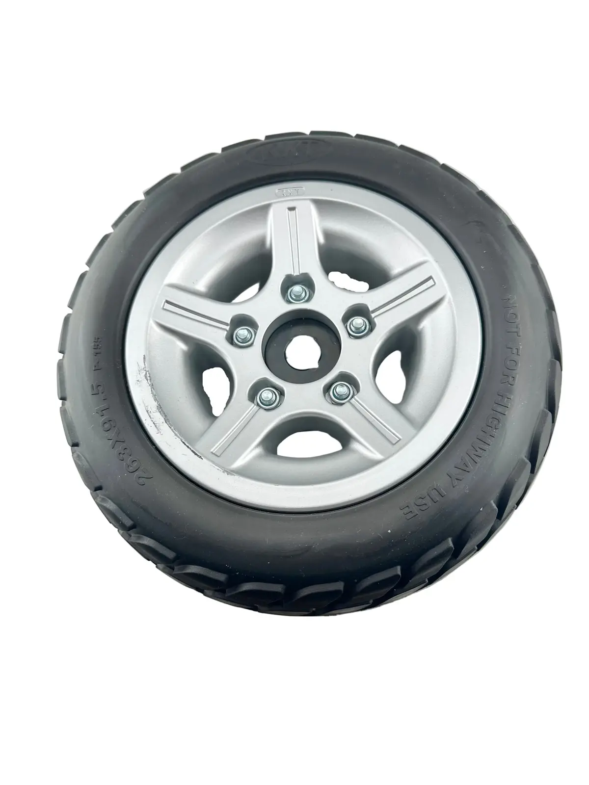 Rear Wheel Assembly With Black Flat-Free Tire And Aluminum 2 Piece Rim For Pride Victory 10, Victory Es 10, & Victory Sport (Whlasmb1784) (Blemished) 1