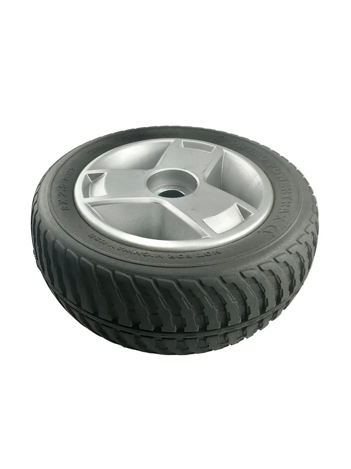 8"X2.50" Black Flat-Free Rear Wheel Assembly With Silver Tri-Spoke Rim For Go-Go Scooters (Whlasmb1864) (Blemished) 2