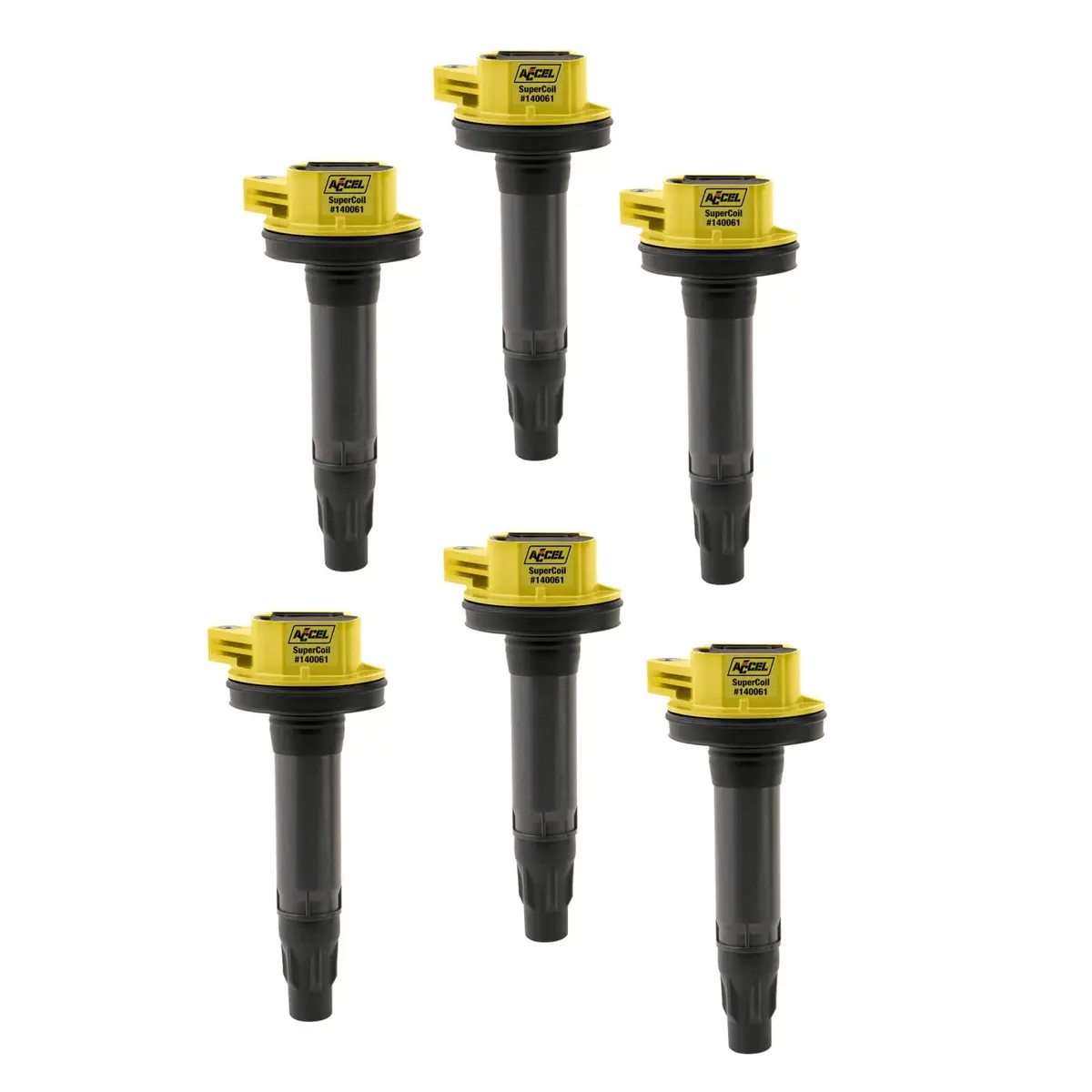 Accel Ignition Coil - Super Coil Series - 2007-2016 Ford 3.5L/3.7L V6, Yellow, 6-Pack 1