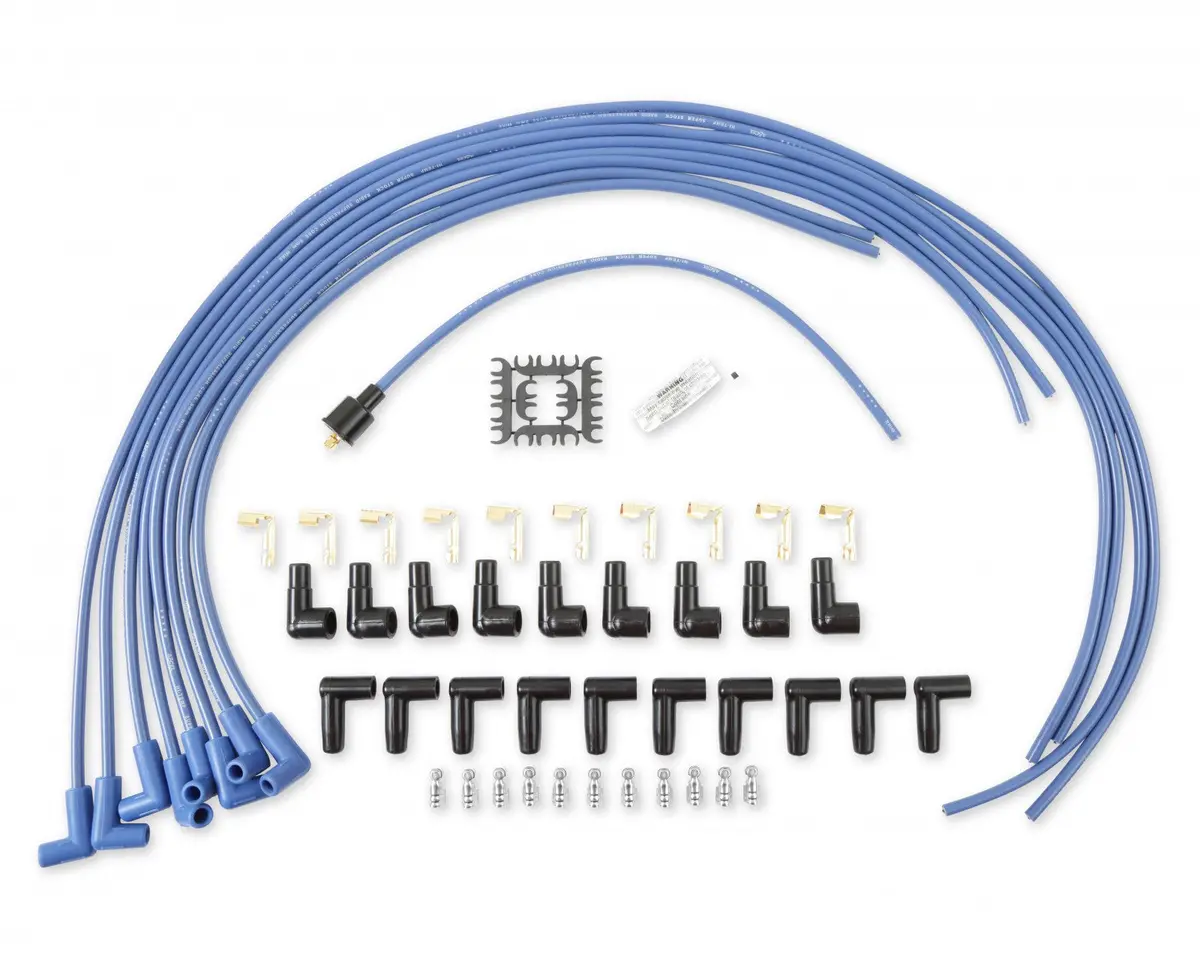Accel Spark Plug Wire Set- 8Mm - Blue Wire With Blue 90 Deg Boots 1