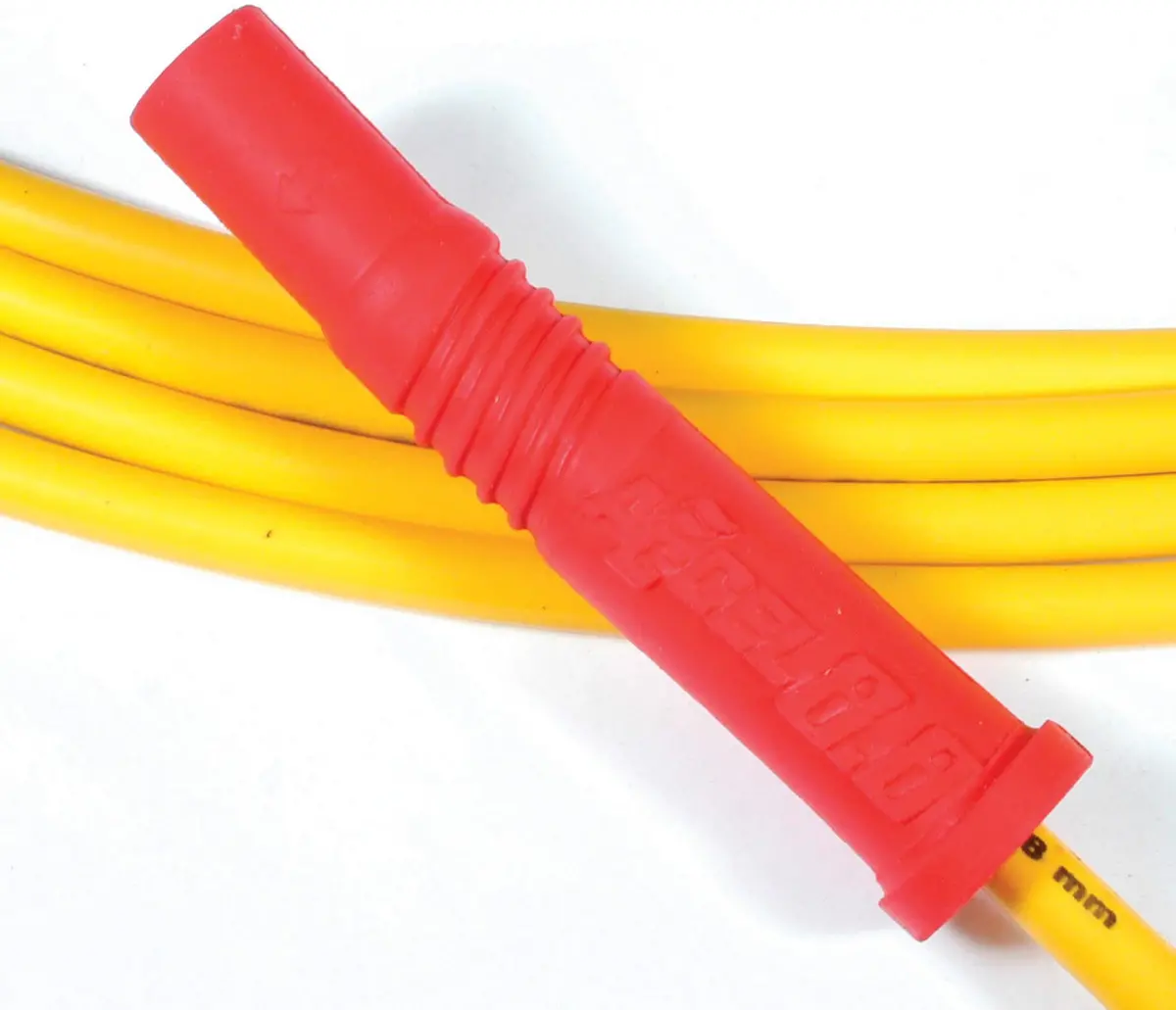 Accel Spark Plug Wire Set - Graphite Core 8.8Mm - Universal Fit - Straight Boots - Male Tower Cap - Yellow 1
