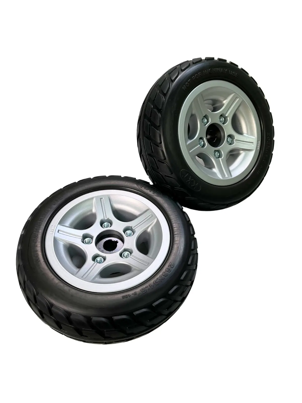 Set Of 2 Rear Wheel Assembly With Black Flat-Free Tires And Aluminum 2 Piece Rim For Pride Victory 10, Victory Es 10, & Victory Sport (Whlasmb1784) 2
