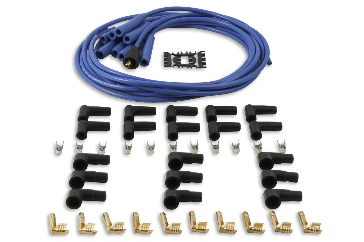 Accel Spark Plug Wire Set- 8Mm - Blue Wire With Blue Straight Boots 1