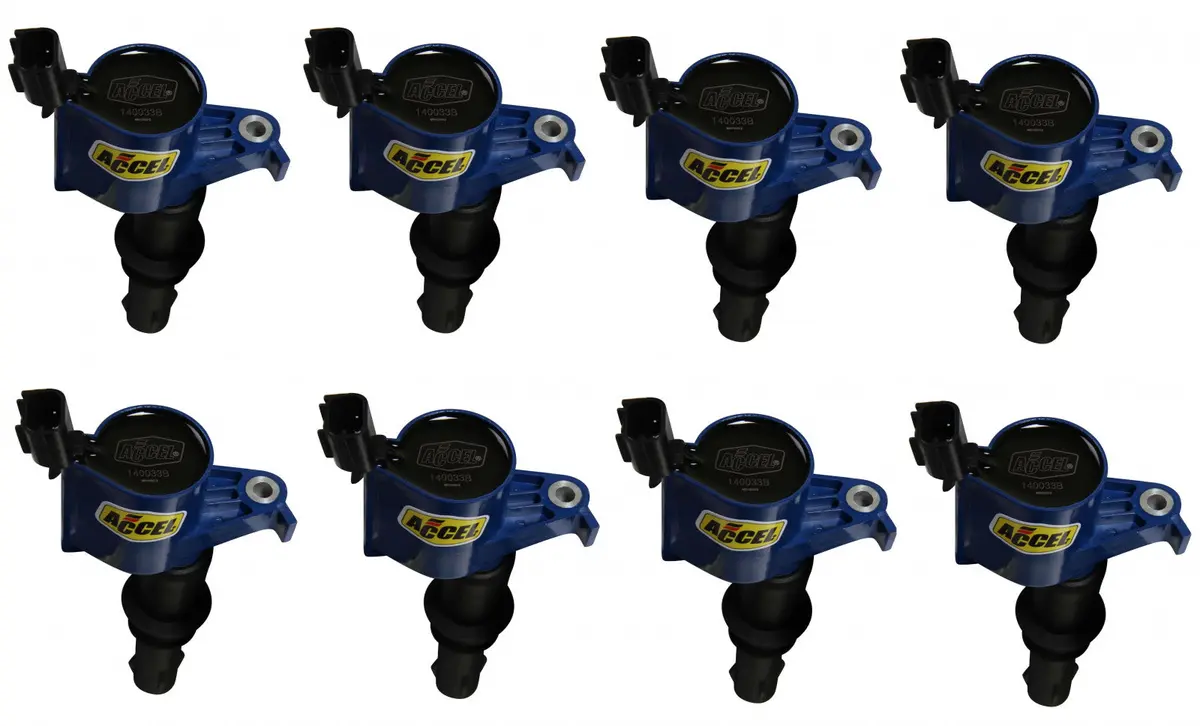 Accel Ignition Coil - Supercoil - 2004-2008 Ford 4.6L/5.4L/6.8L 3-Valve Engines - Blue - 8-Pack 1