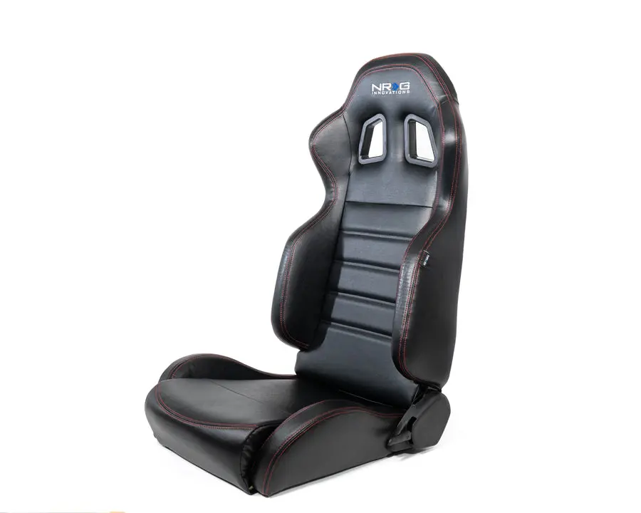 Reclinable Racing Seat Red Stitching 1