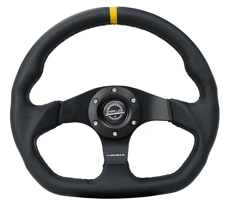 Flat Bottom Steering Wheel Leather 1