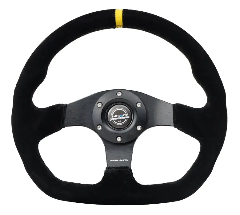 Flat Bottom Steering Wheel Suede 1