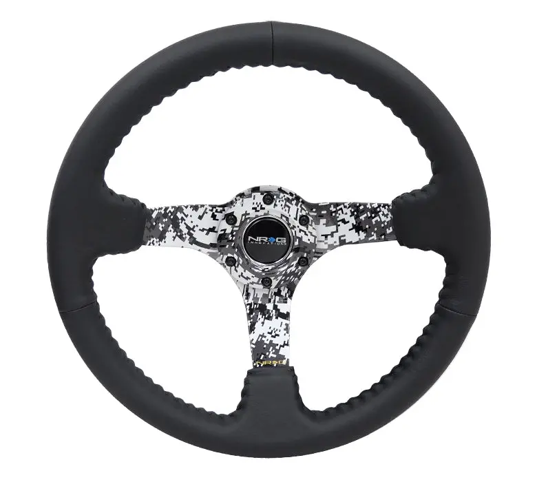 350Mm Deep Dish Steering Wheel Leather Solid Spoke 4