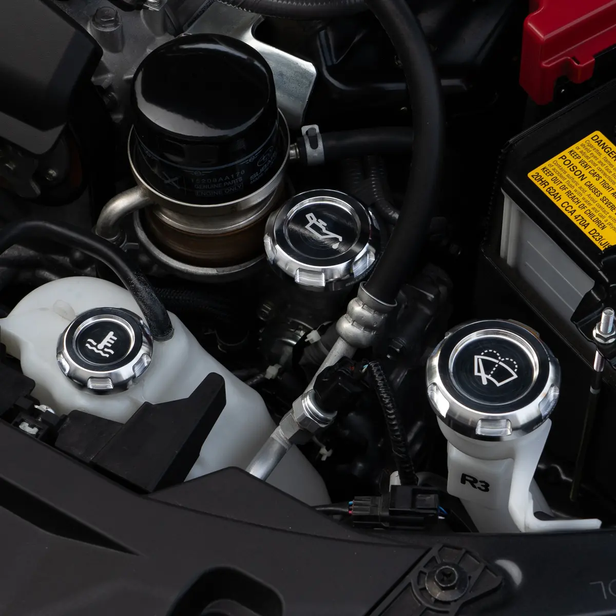 Engine Bay Caps - Zero Series - Fluid Engravings - 2013-20 & 2022+ Brz/Frs/86 8