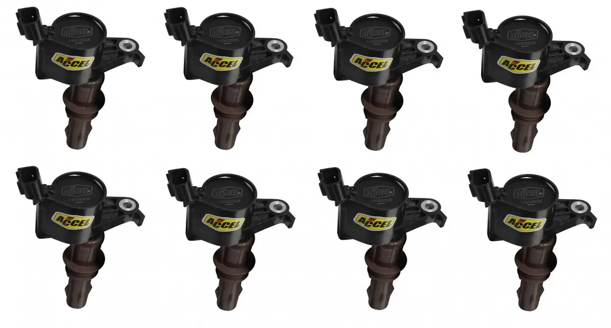 Accel Igntion Coil - Super Coil - 2008-2014 Ford 4.6L/5.4L/6.8L 3-Valve Engine, Black, 8-Pack 1