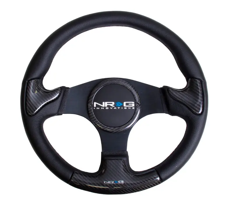 Carbon Fiber Steering Wheel 350Mm Rubber Horn 1