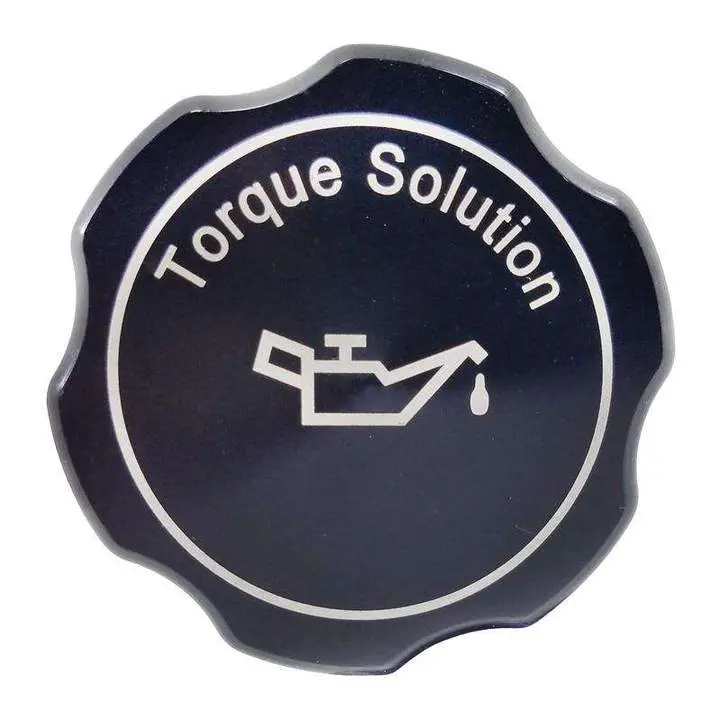 Torque Solution Billet Oil Cap (Black): Subaru Engines 1
