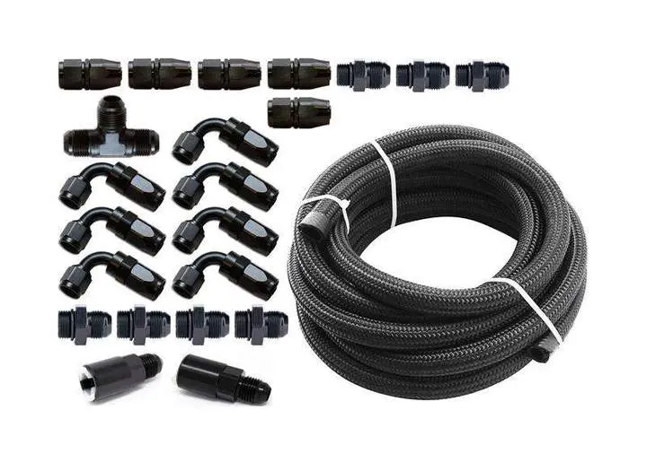 Torque Solution Braided Fuel Line Kit For -6 Aeromotive Fpr: Subaru Wrx 02-14, Sti 07-18, Lgt 07-12, Fxt 06-13 1