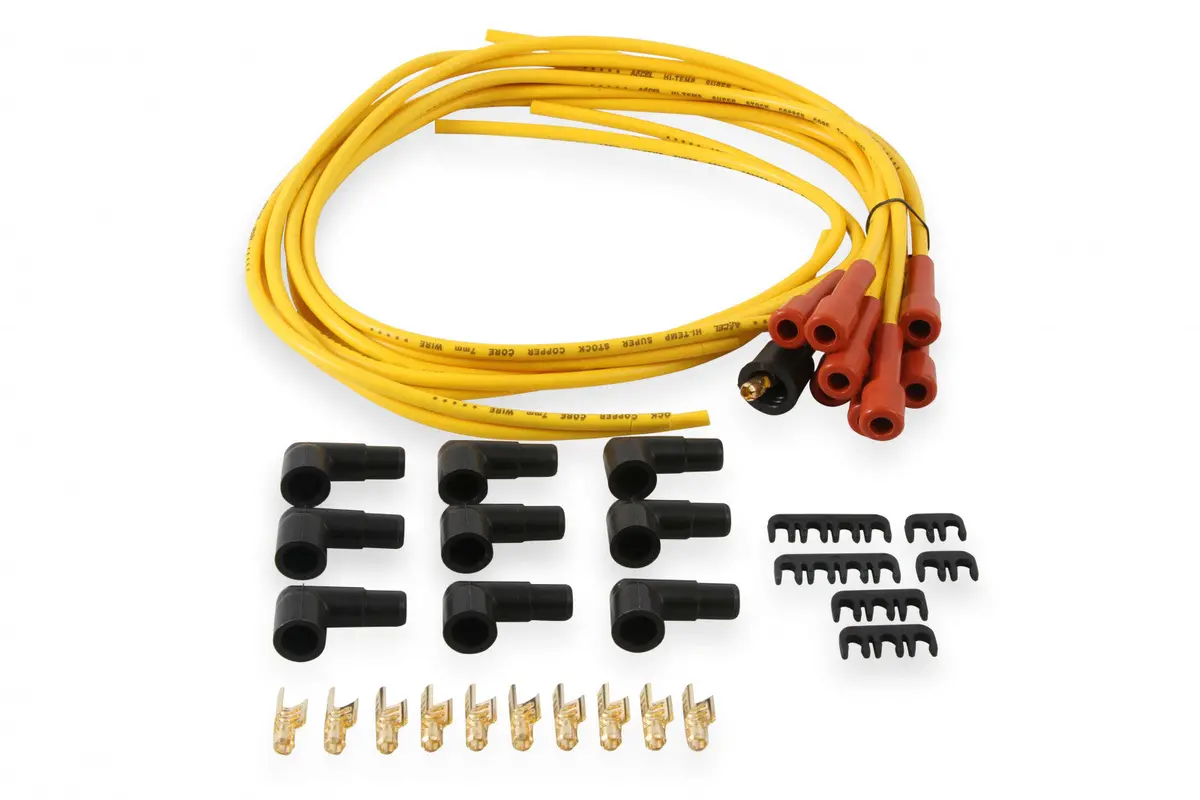 Accel Spark Plug Wire Set - 7Mm - Super Stock With Copper Core - Universal Straight Boots - Yellow 1