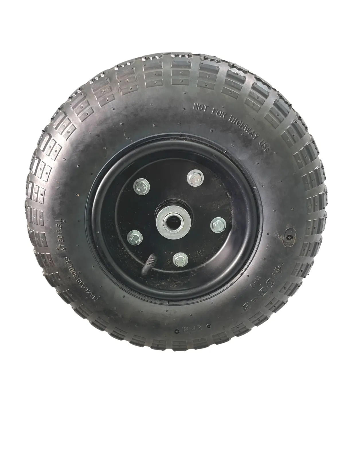 13" Pneumatic Tire With Black Hub For Dollies, Wagons, & Carts 2
