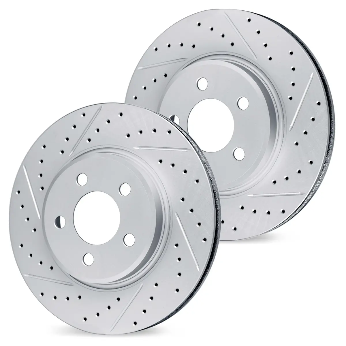 R1 Geo-Carbon Drilled & Slotted Front Brake Rotor Set (Subaru 06-21 Wrx,Outback,Legacy,Tribeca,B9 Tribeca) 1