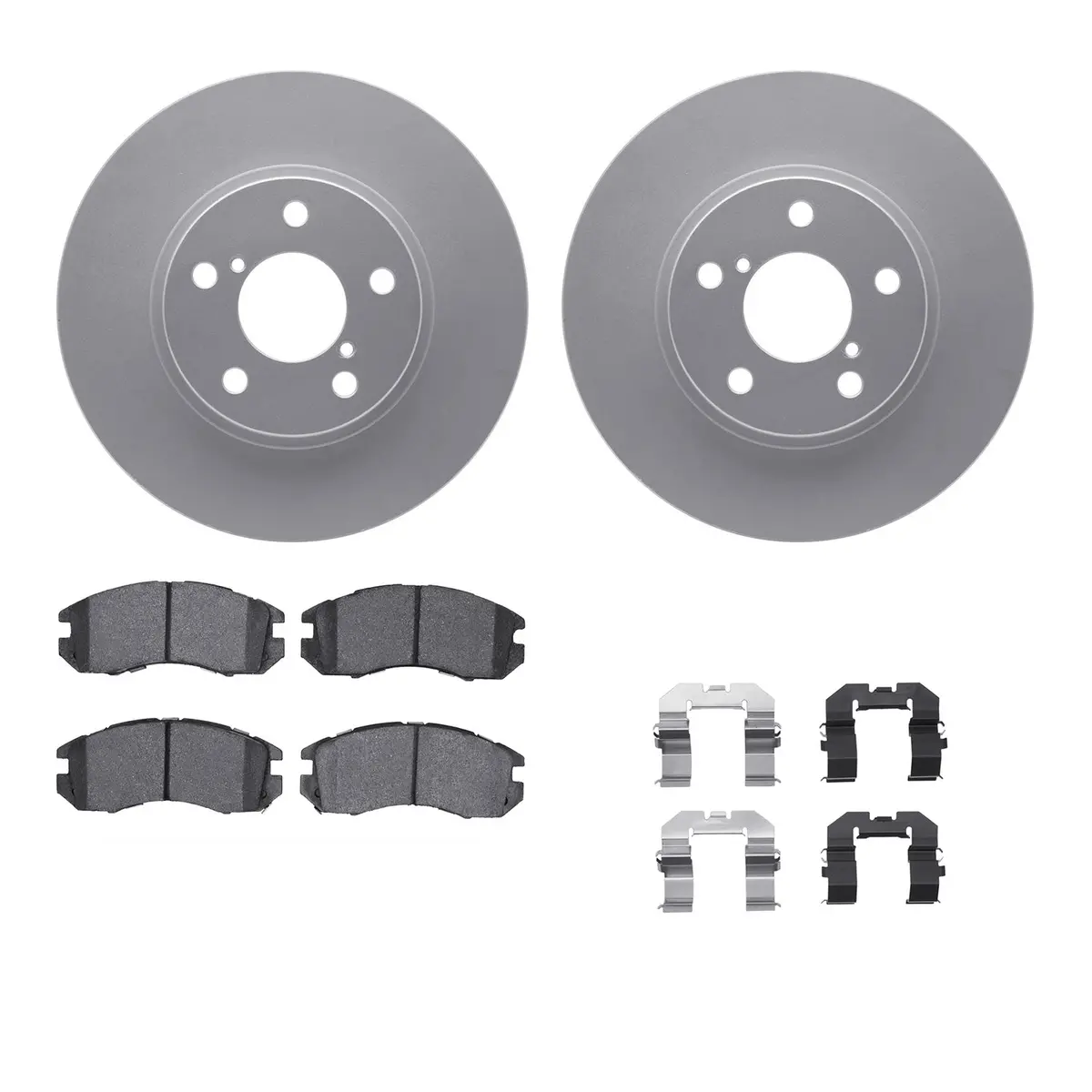 R1 Geo-Carbon Blank Front Brake Rotor Set With Ceramic Pads And Hardware (Subaru 90-96 Impreza,Legacy) 1
