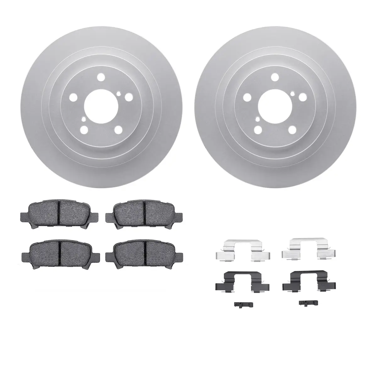 R1 Geo-Carbon Blank Rear Brake Rotor Set With Ceramic Pads And Hardware (Subaru 05-09 Legacy) 1
