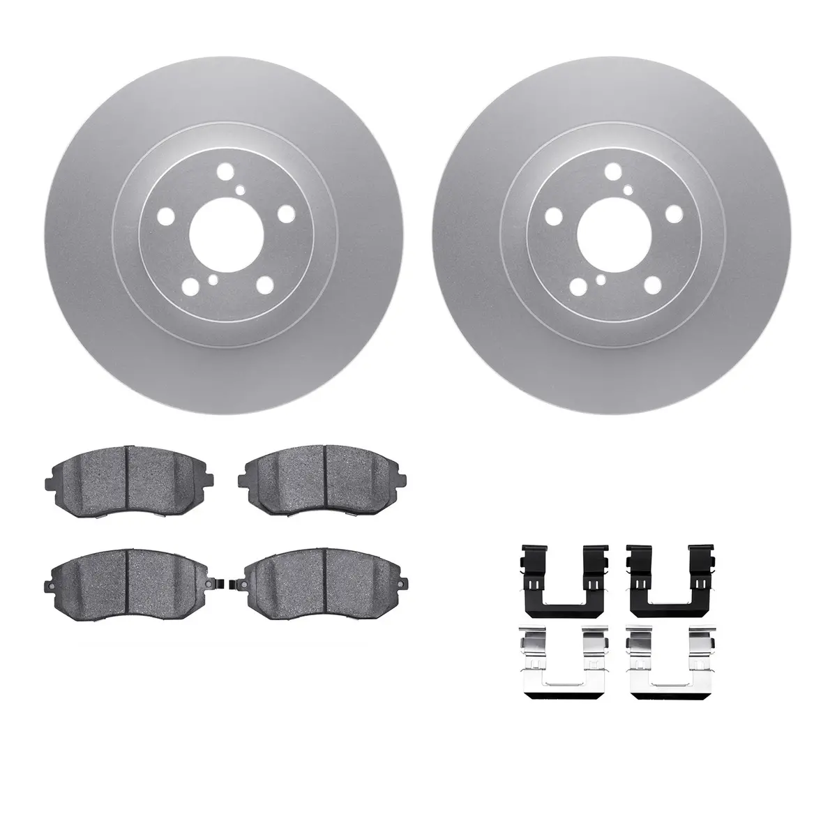 R1 Geo-Carbon Blank Front Brake Rotor Set With Ceramic Pads And Hardware (Subaru 02-08 Forester,Outback,Baja,Legacy) 1