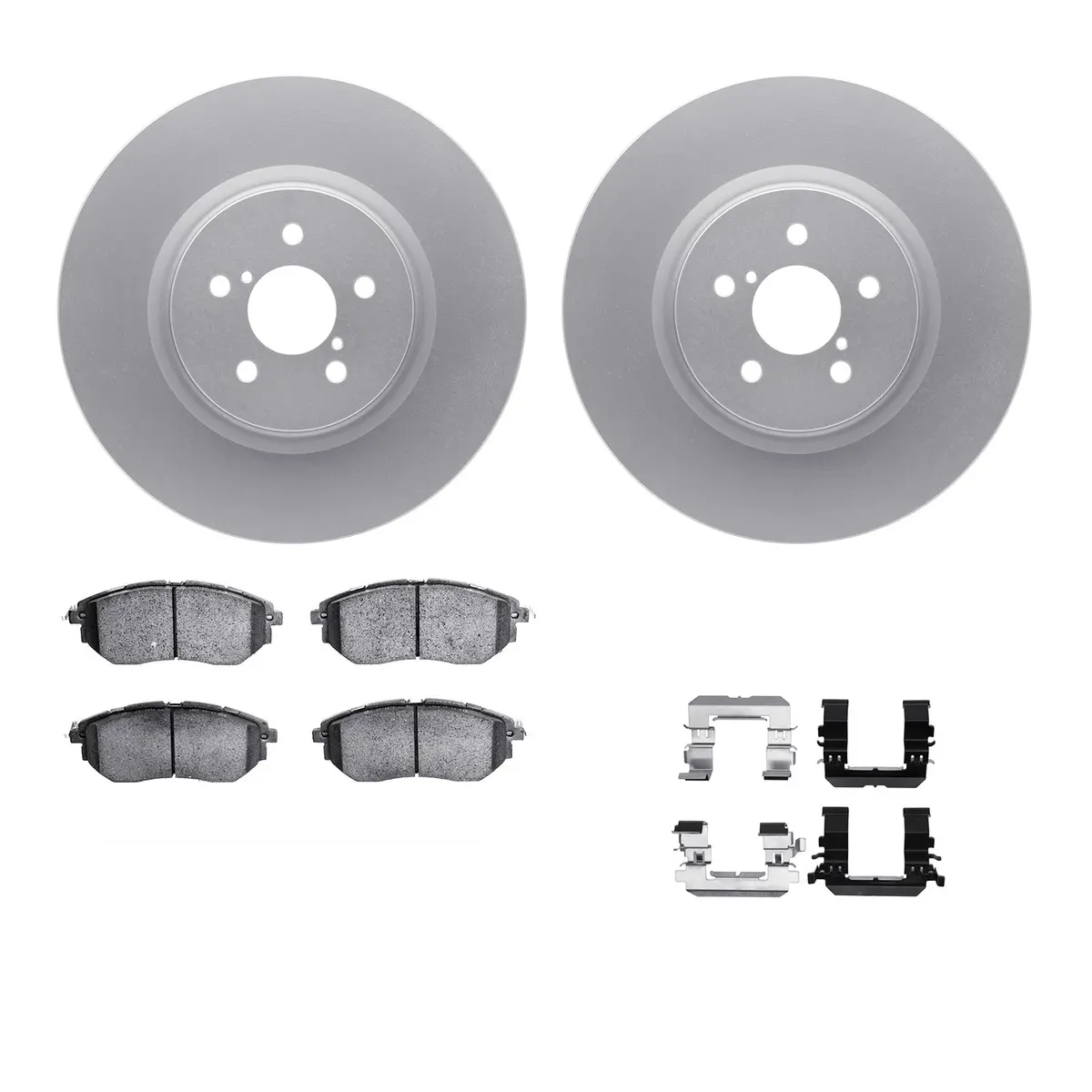 R1 Geo-Carbon Blank Front Brake Rotor Set With Ceramic Pads And Hardware (Subaru 05-18 Forester,Legacy,Outback) 1