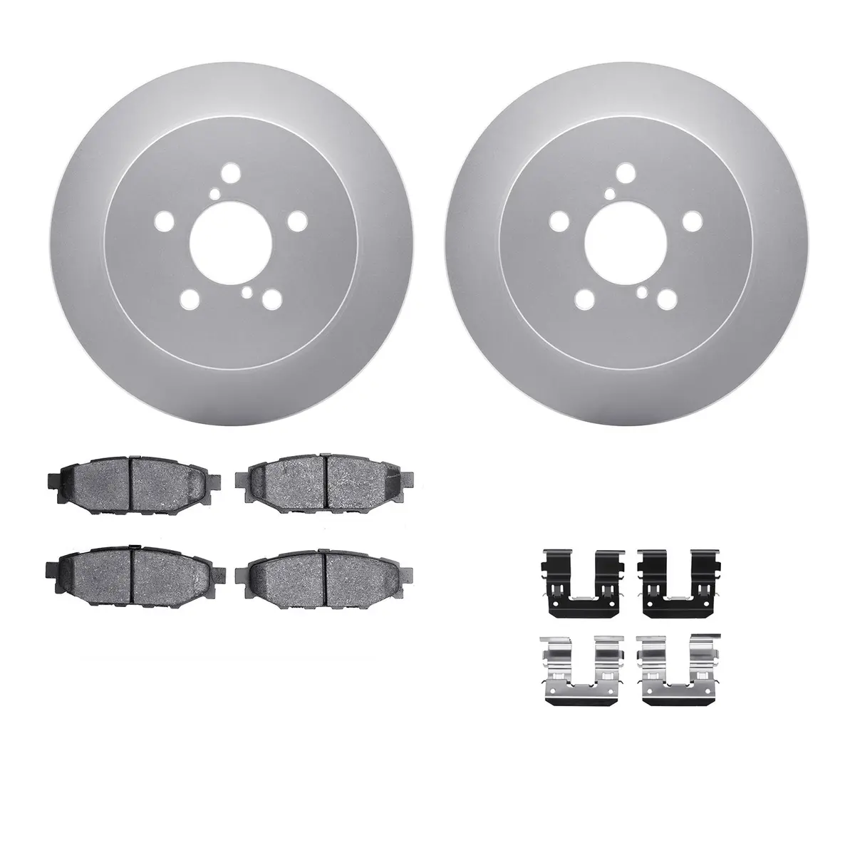 R1 Geo-Carbon Blank Rear Brake Rotor Set With Ceramic Pads And Hardware (Subaru 05-09 Outback,Legacy) 1