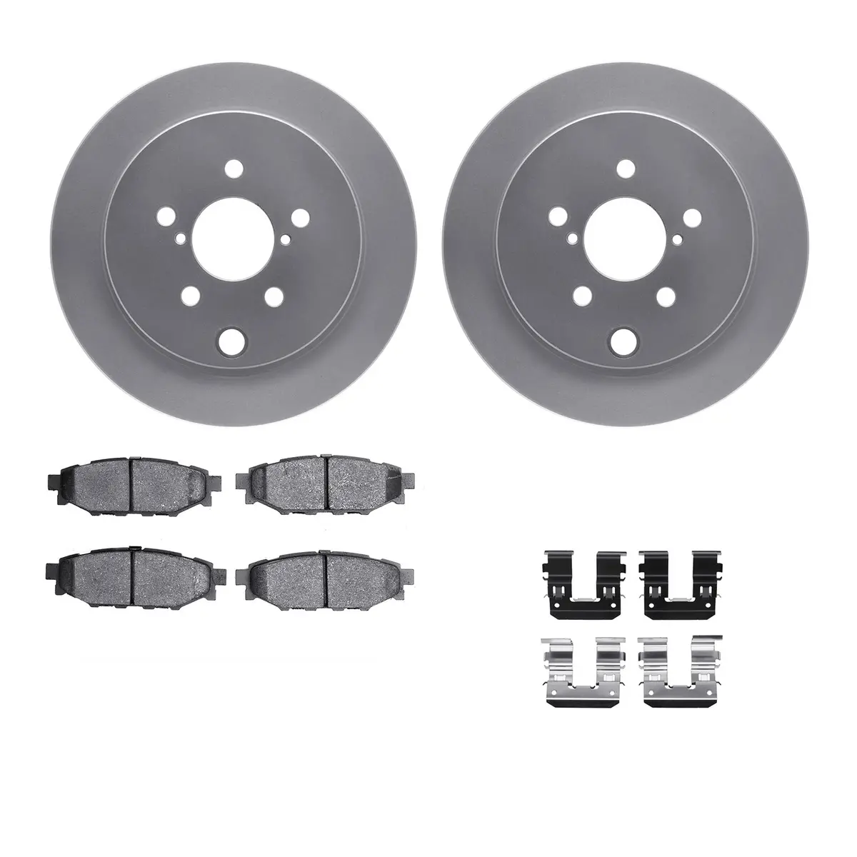 R1 Geo-Carbon Blank Rear Brake Rotor Set With Ceramic Pads And Hardware (Subaru 12-23 Impreza,Forester,Crosstrek,Xv Crosstrek) 1
