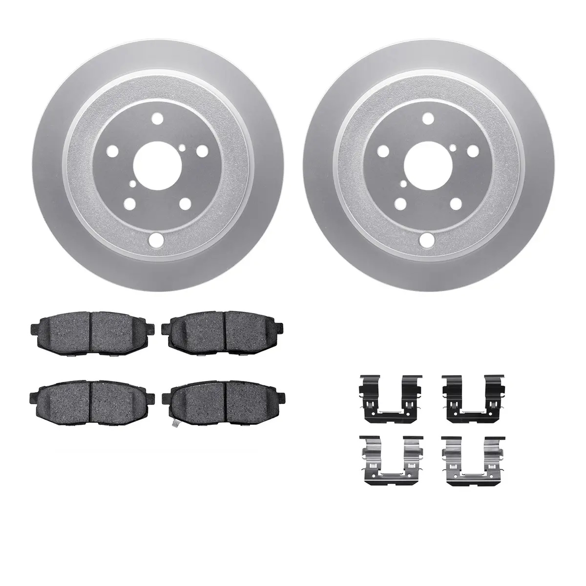 R1 Geo-Carbon Blank Rear Brake Rotor Set With Ceramic Pads And Hardware (Subaru 06-14 B9 Tribeca,Tribeca) 1