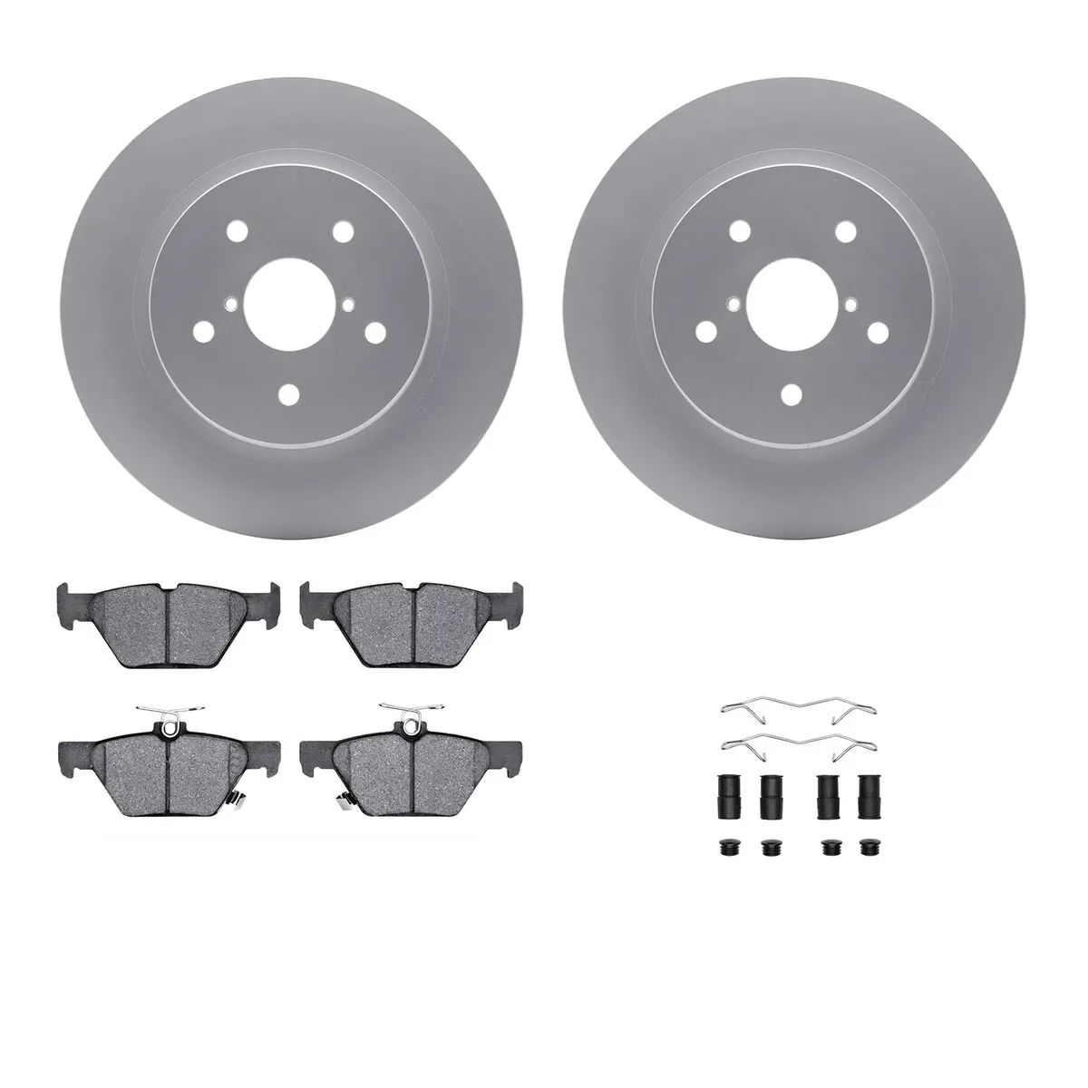 R1 Geo-Carbon Blank Rear Brake Rotor Set With Ceramic Pads And Hardware (Subaru 15-25 Legacy,Forester,Outback,Wrx) 1