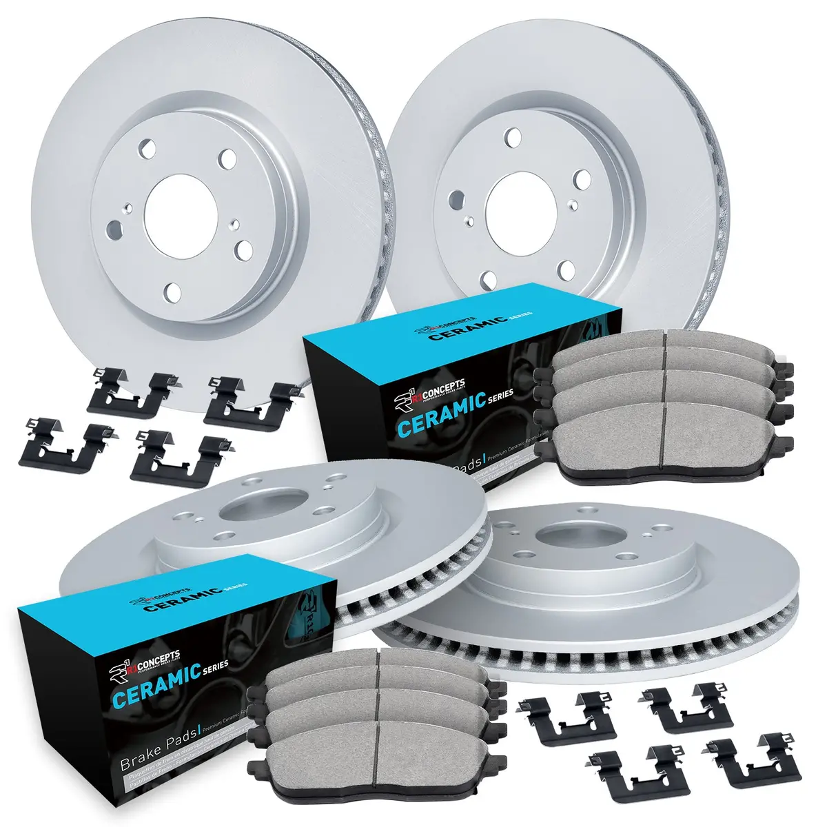 R1 Geo-Carbon Blank Front And Rear Brake Rotor Set With Ceramic Pads And Hardware (Subaru 16-19 Legacy) 1
