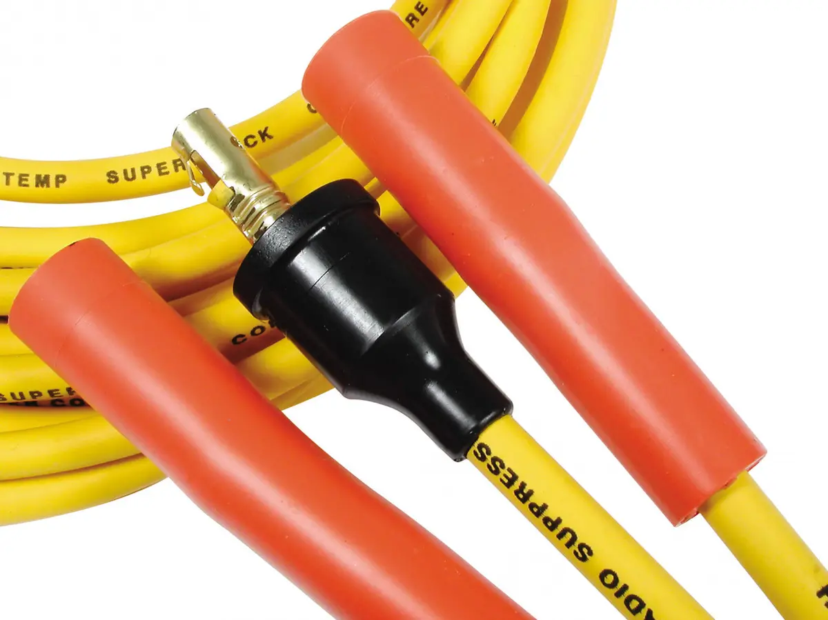 Accel Spark Plug Wire Set - 8Mm  Super Stock - Universal With Copper Core - Straight Boots - L4 - Yellow 1