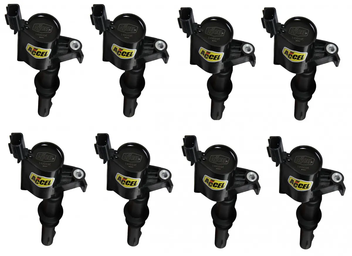 Accel Ignition Coil - Supercoil - 2004-2008 Ford 4.6L/5.4L/6.8L 3-Valve Engines - Black - 8-Pack 1