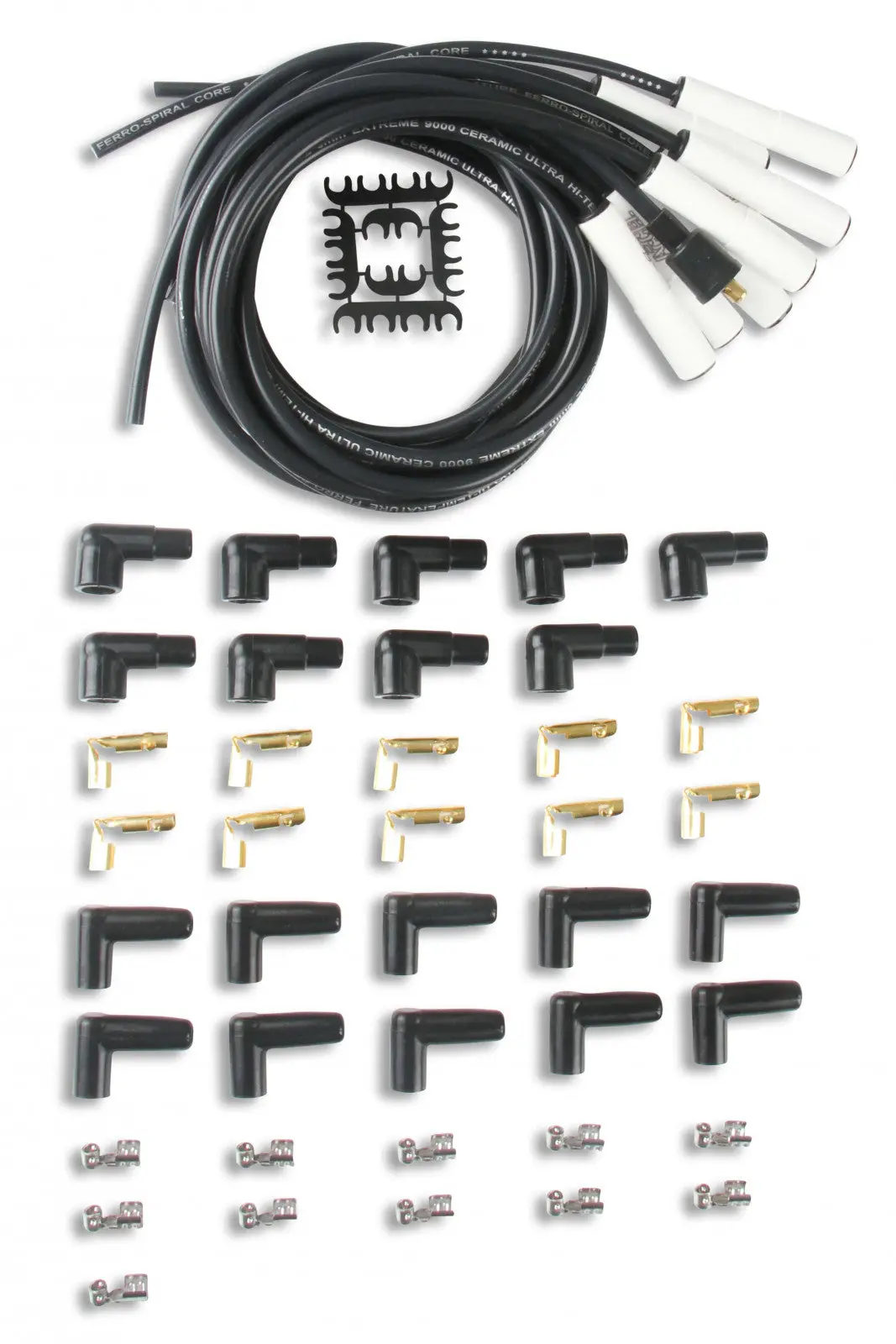 Accel Spark Plug Wire Set - Universal - 180 Deg White Ceramic Boots 2
