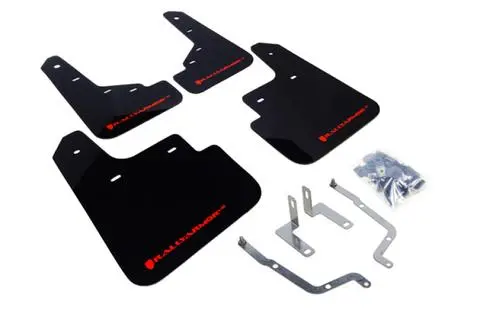 Rally Armor 2014+ Mazda3/Mazdaspeed3 Ur Black Mud Flap W/ Red Logo 1