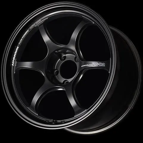 Advan Rg-D2 15X6 +45 4-100 Semi Gloss Black Wheel 1