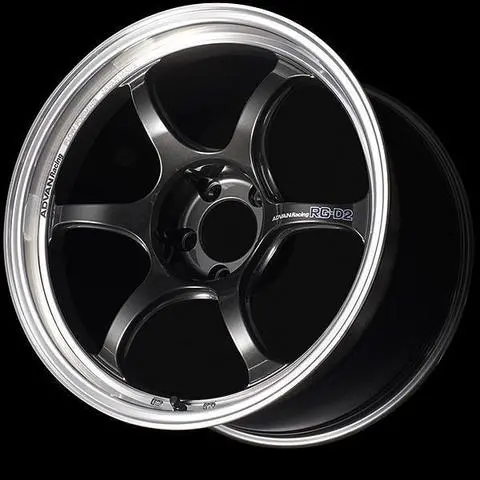Advan Rg-D2 15X8 +28 4X100 Machining & Black Gunmetallic Wheel 1